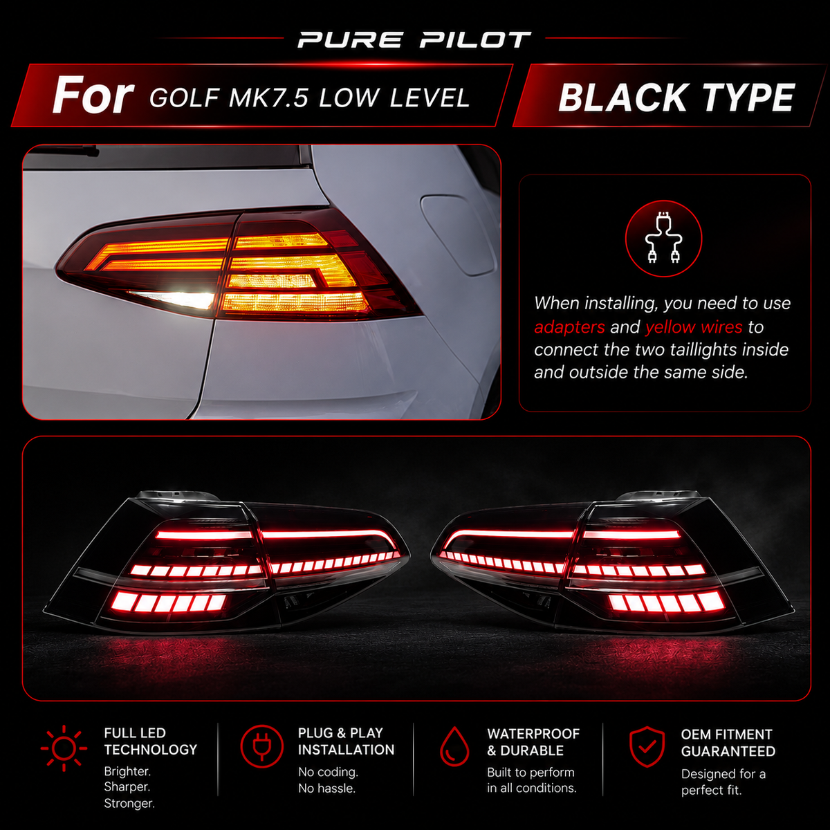 12-20 Volkswagen Golf 7/7.5 Taillights
