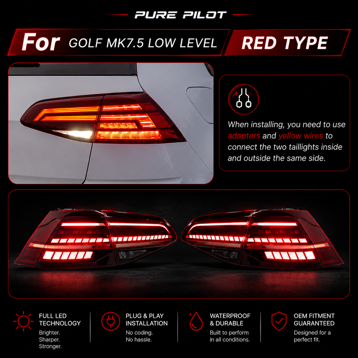 12-20 Volkswagen Golf 7/7.5 Taillights