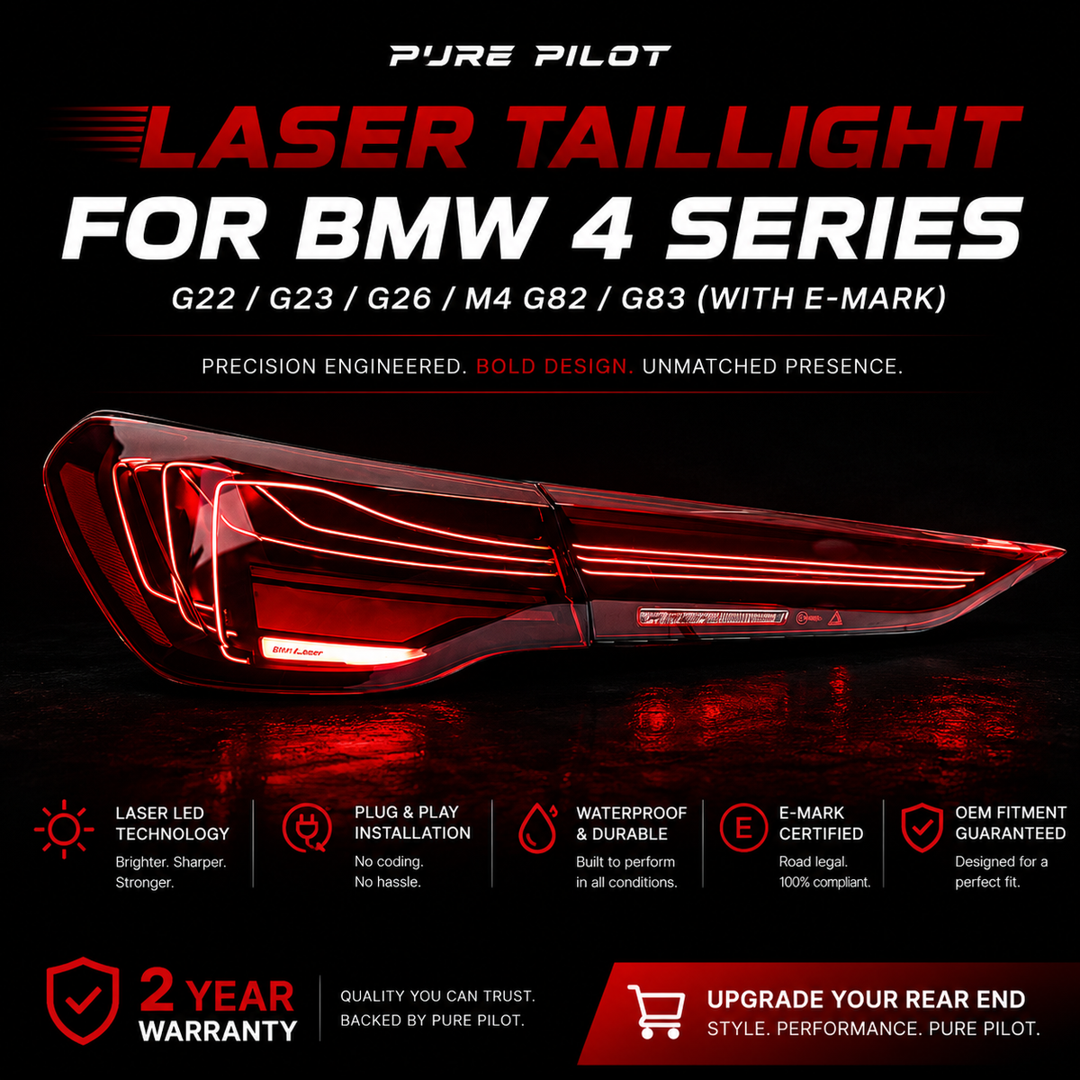 Laser Taillight BMW 4 Series (G22/G23/G26) & M4 (G82/G83) with E-mark