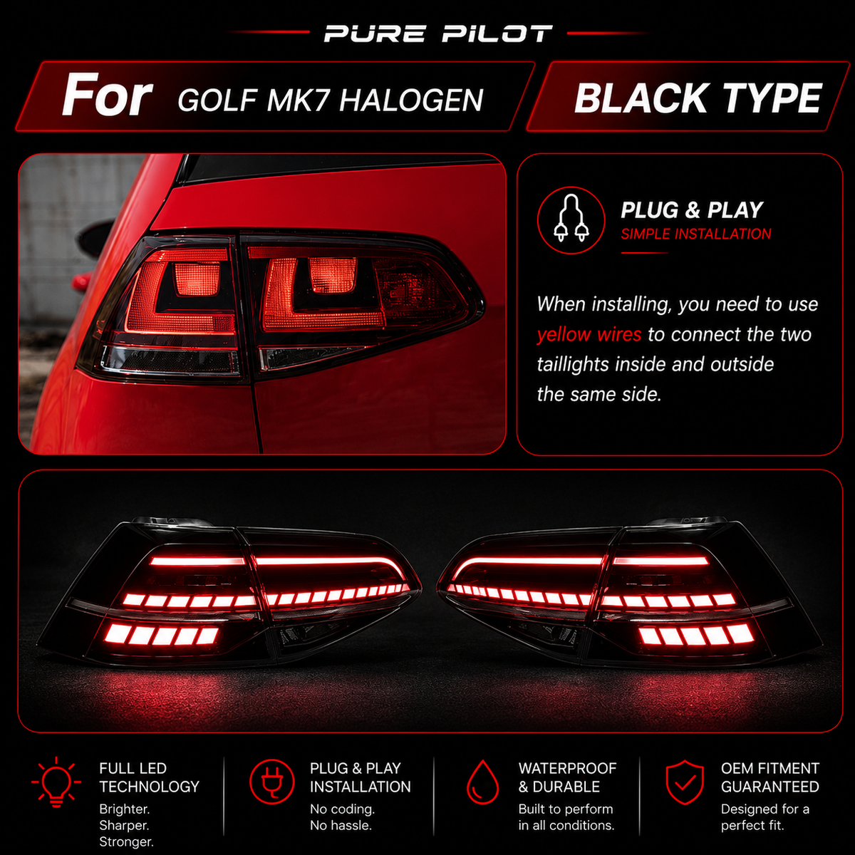 12-20 Volkswagen Golf 7/7.5 Taillights