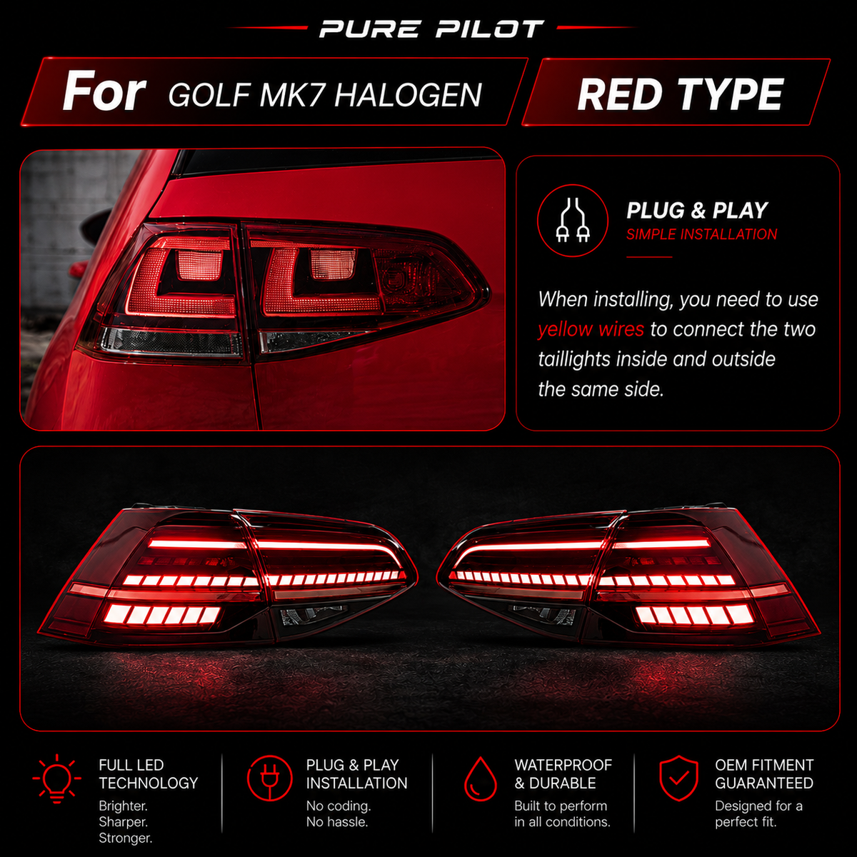 12-20 Volkswagen Golf 7/7.5 Taillights